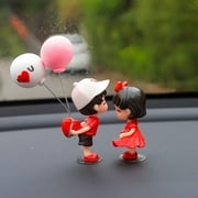 Clearance Now! Cute Cartoon Car Ornaments Dection Couple Lover Figure Dashboard Decors A6B2